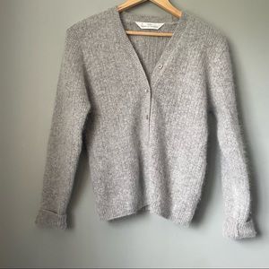 St. Michael from Mark & Spencer grey lambs wool / angora cardigan size 14